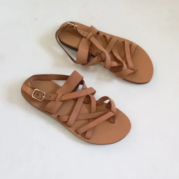 Monastiraki Greek tan leather sandals - Picture 6 of 7